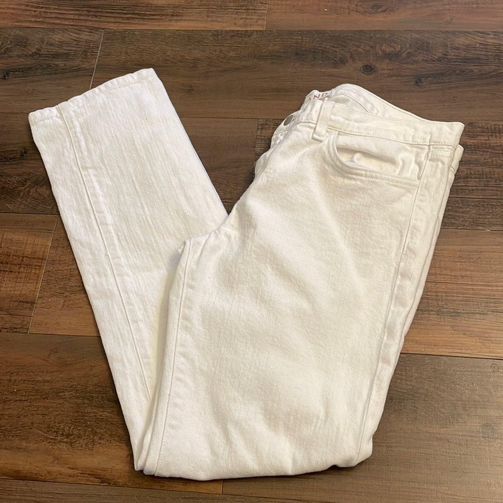 J Brand Pencil leg white denim jeans